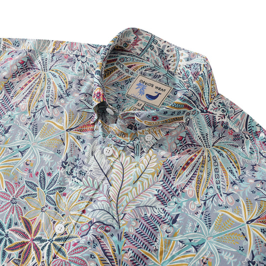Hawaiian Shirts for Men Tropical Palm Tree Print 100% Cotton